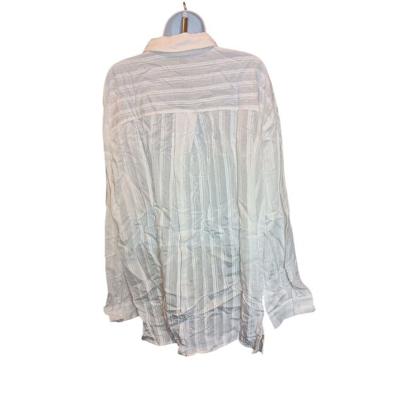 Siliteen Women's Button Down Shirts Long Sleeve Blouses W/Pocket Sz.2XL White - Picture 4 of 7